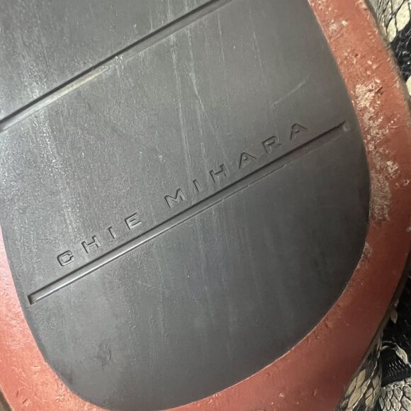 Chie Mihara Naylon Beige Snakeskin Mid Calf Block Heel Boot Women EU 39.5 US 8.5 - Picture 15 of 16